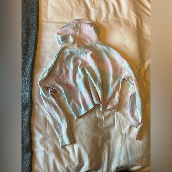 Tie Dye Hoodie - pink and blue cropped - Picture 9 of 10